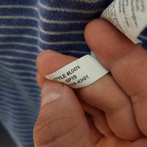 J Crew Polo Shirt Mens XL Performance Short Sleeve White Blue Striped Golf - Picture 5 of 5